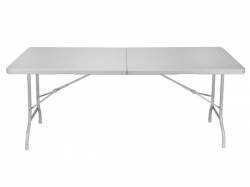 MESA PLEGABLE IMITACIÓN RATÁN 180 X 75 X 74CM BLANCO