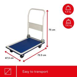 CARRO DE TRANSPORTE PLEGABLE, ACERO, 150 KG