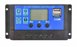 CONTROLADOR CARGA SOLAR 12V/24V PWM 30A AJUSTE TEMPORIZADOR PANTALLA LCD AJUSTABLE