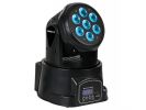 MINI CABEZA MÓVIL 7X LED RGBW DE 10W COLOR NEGRO