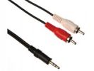 CONECTOR ESTÉREO MACHO DE 3.5MM A 2 X CONECTOR AUDIO RCA MACHO BÁSICO 1.5M